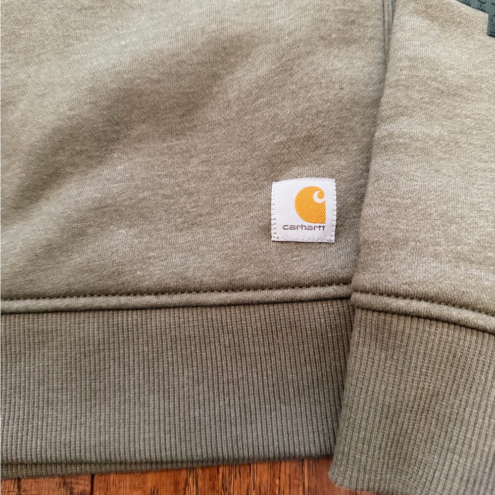 Carhartt Women's Relaxed
Fit Crewneck Logo Olive Sweatshirt - Picture 5 of 15